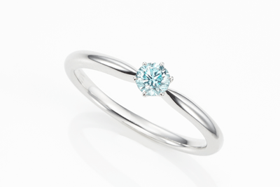 MSJ657 ブルーダイヤモンドの婚約指輪