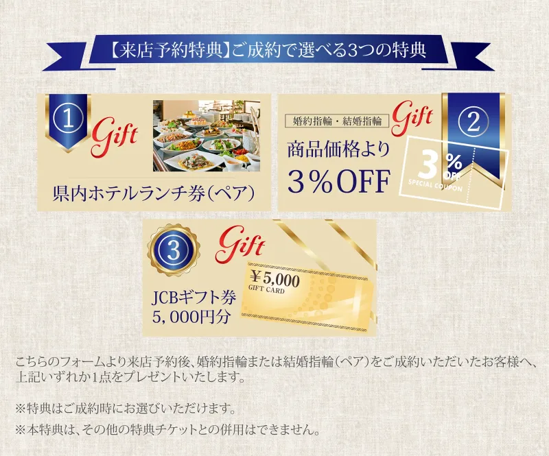 ご予約とご成約の特典案内